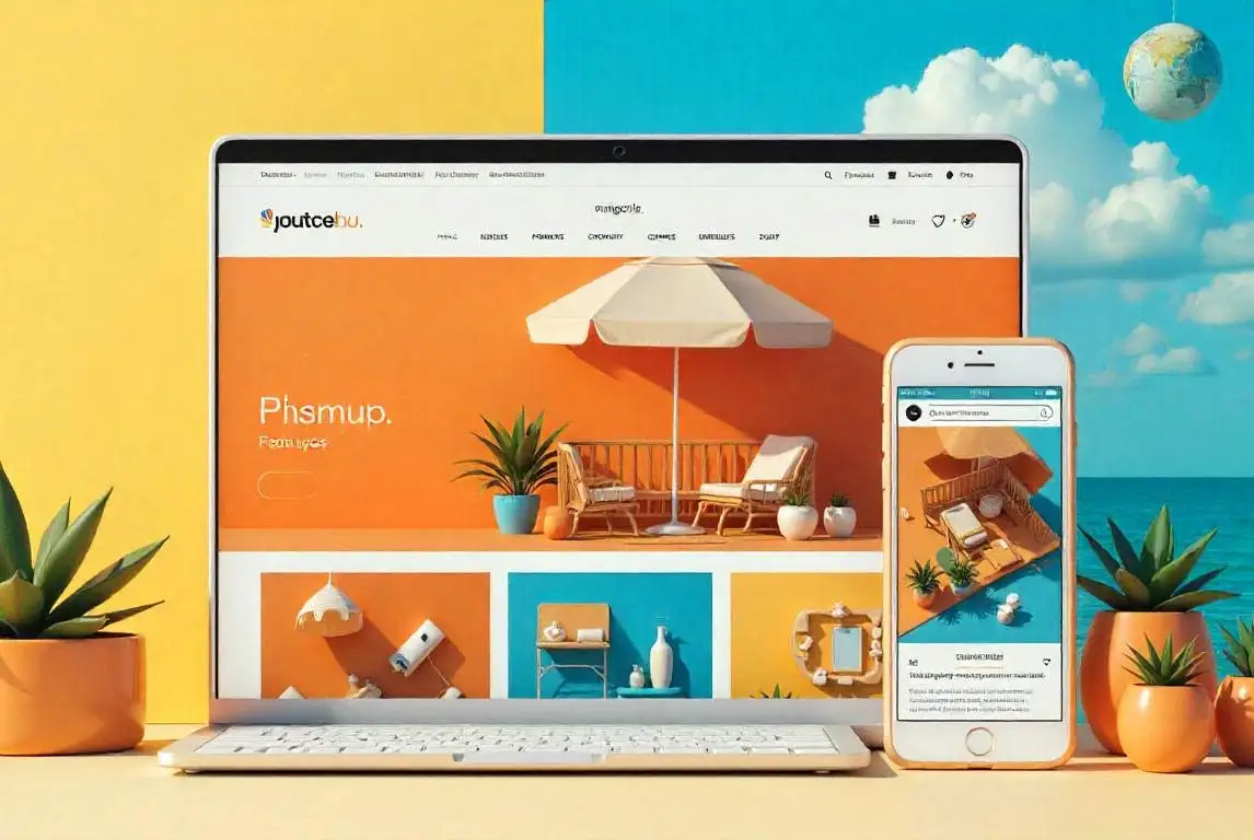 Collage of website design thumbnails and mockups