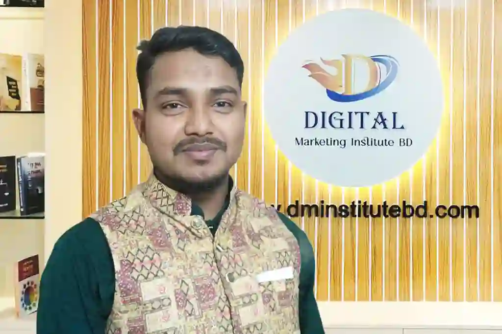 Photo of Sohel Rana, Co-founder & Digital Marketer of Digital Marketing Institute BD, standing in a professional office environment.