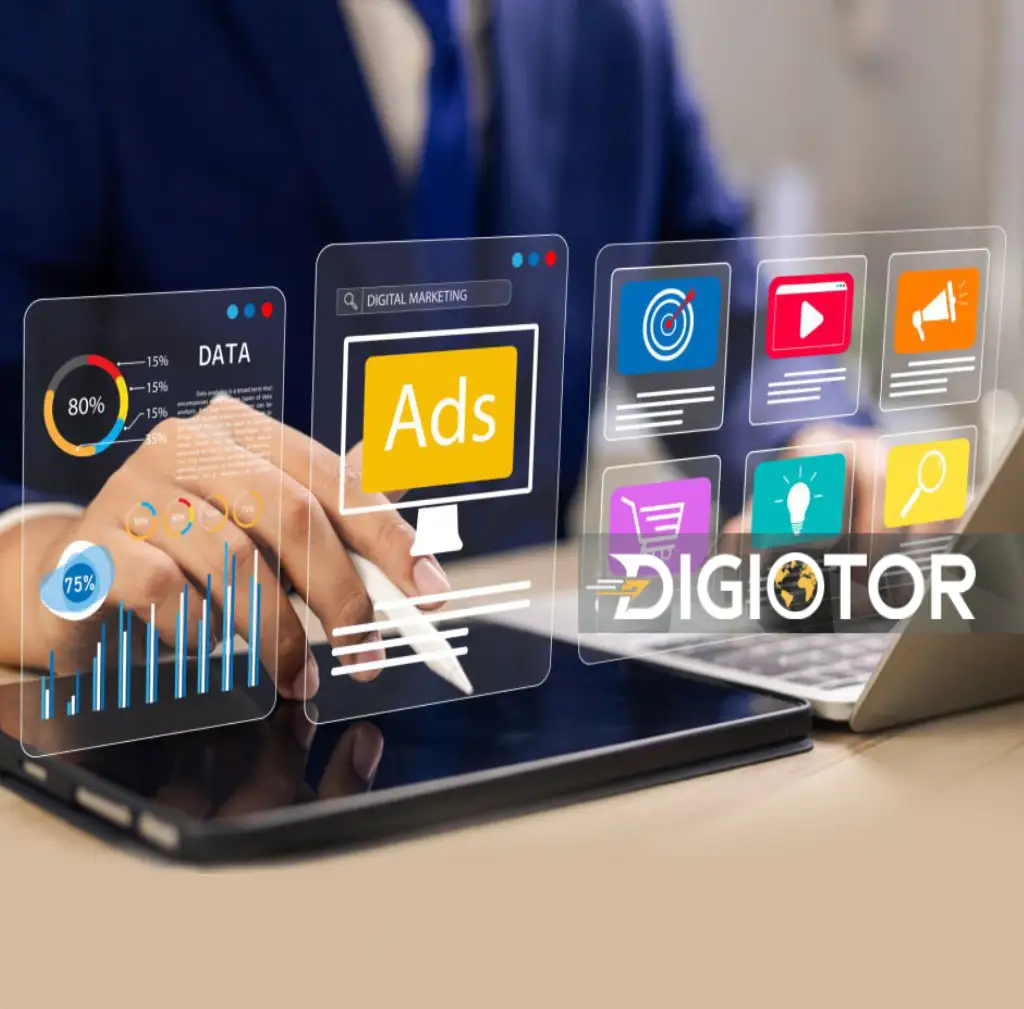 Hands on laptop running paid social ads dashboard