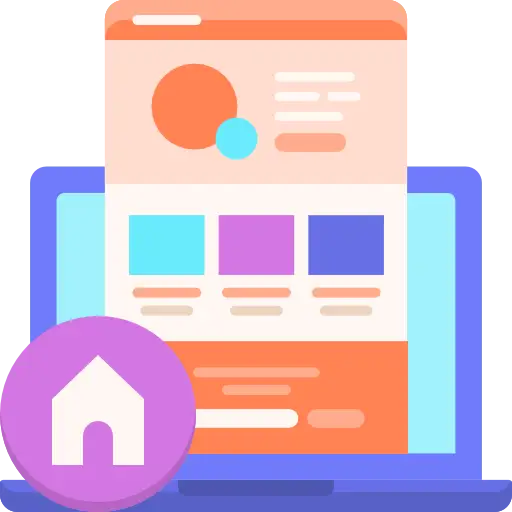 Landing page layout icon with homepage and UI blocks