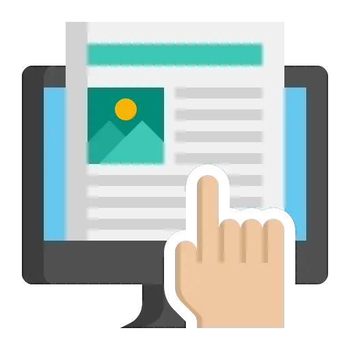 News portal icon with content blocks and article preview