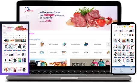 Multi-device view of eCommerce website design for Nurtaj by Digiotor