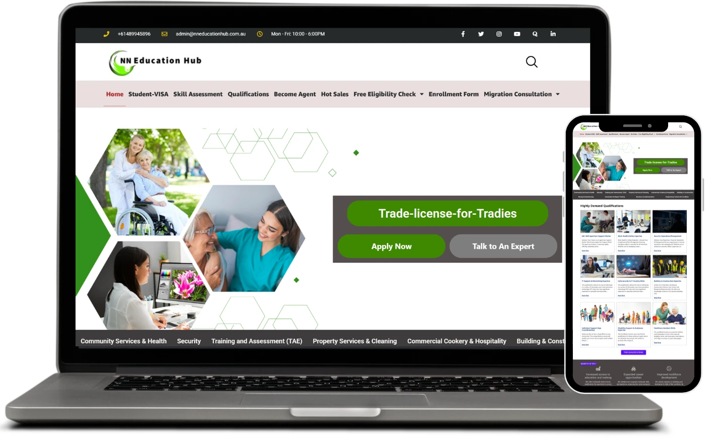 NN Education Hub Website Screenshot
